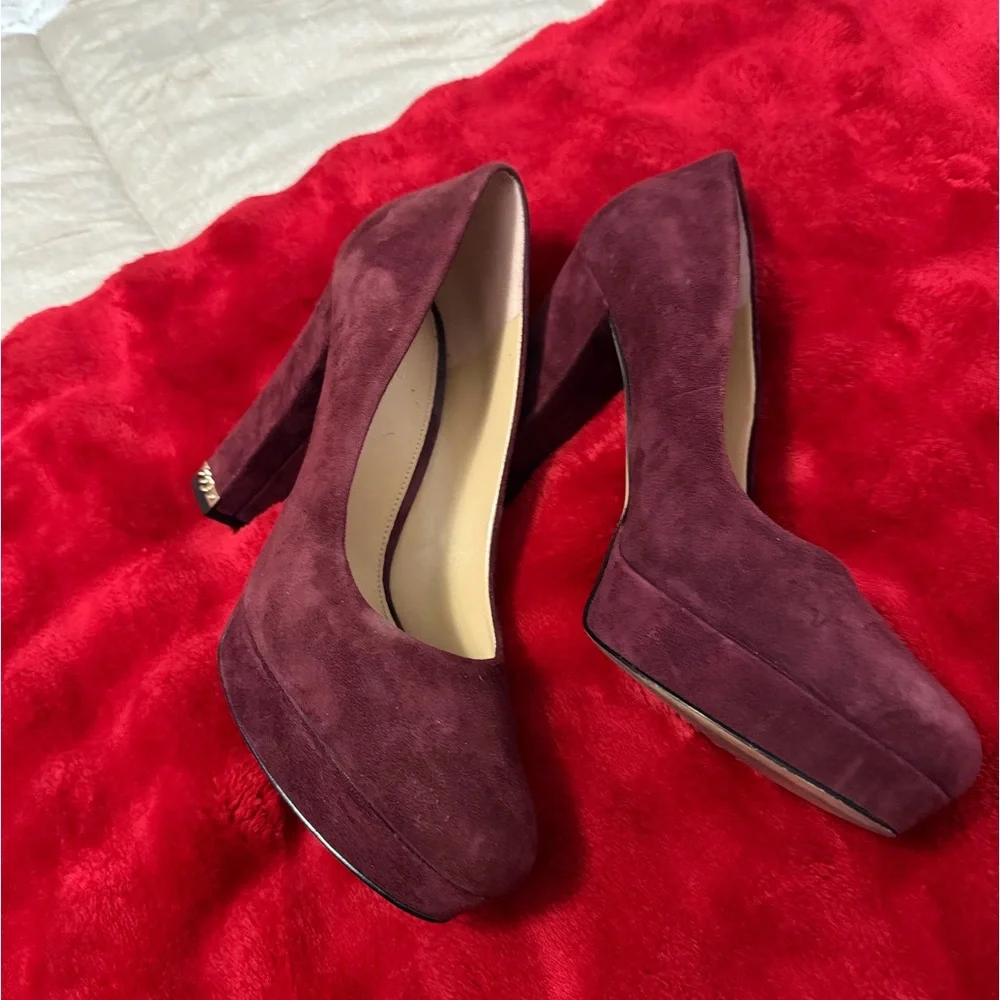 Elegant Suede Platform Heels - Purple Michael Kors Womens 9 1/2!! - Picture 2 of 10